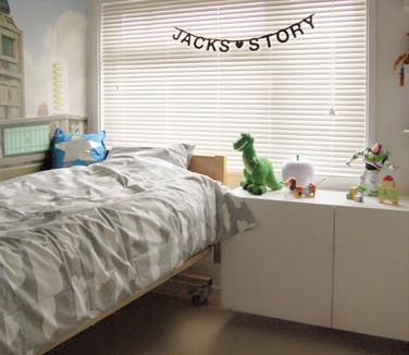 Toy Story bedroom wooden blinds